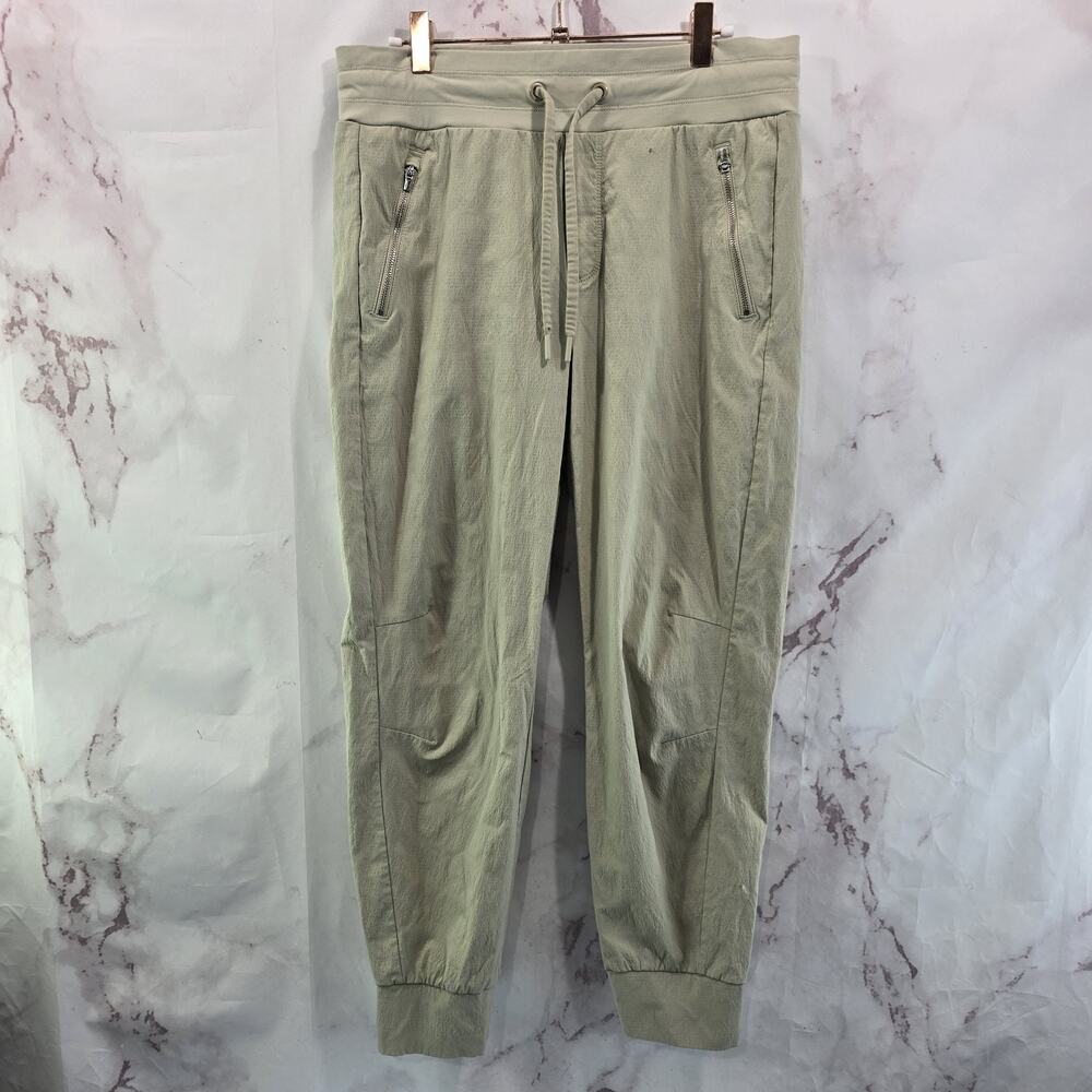 Athleta Pants Womens 10 Trekkie North Beige Jogger Crop Drawstring Pull On Zip